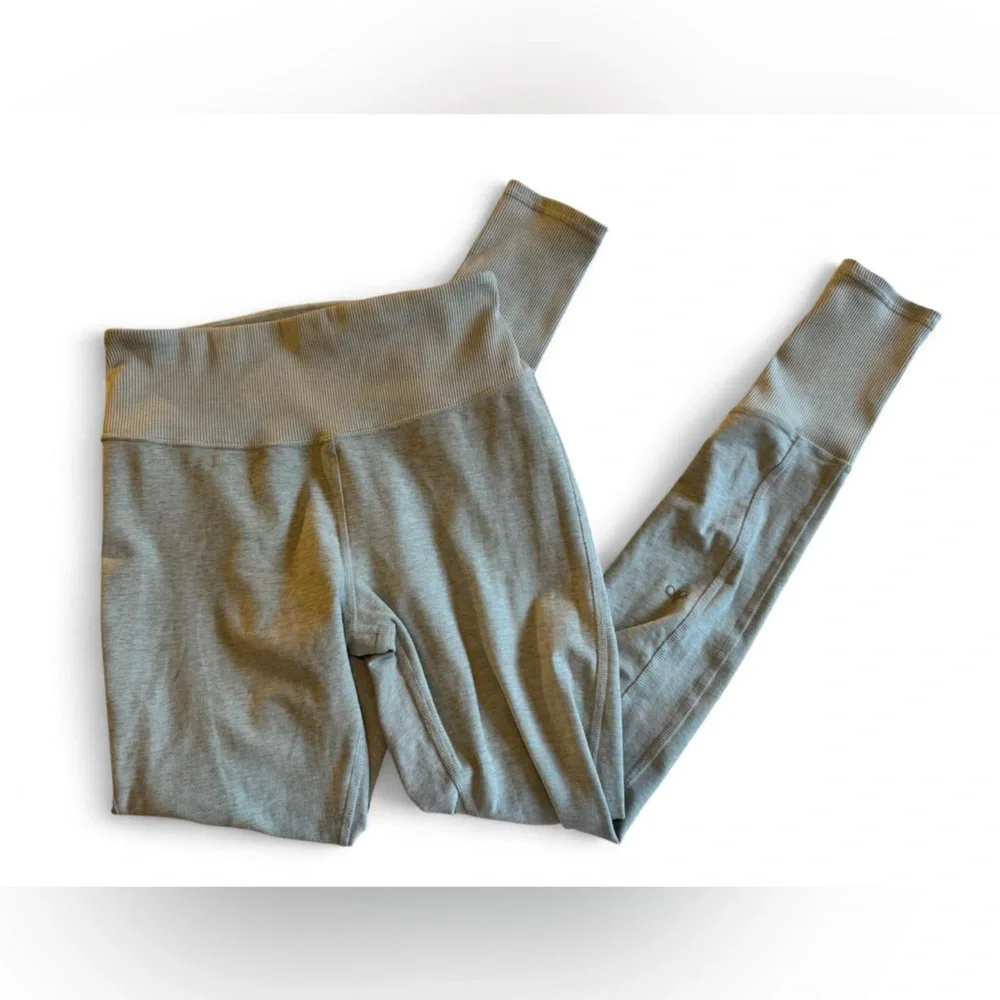 Alo Yoga High-Waist Alosoft Lounge Legging - Powder Blue/Grey Heather Small